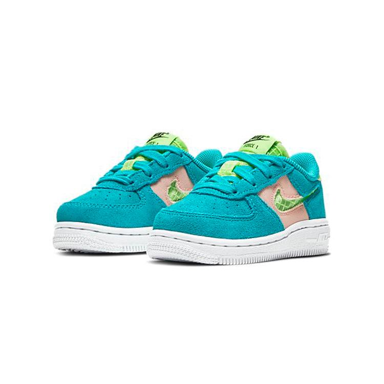New Nike Air Force 1 Anti Slip Wear Resistant Low Top Toddler Shoes Pink Green Infant And Toddler CJ4112-300