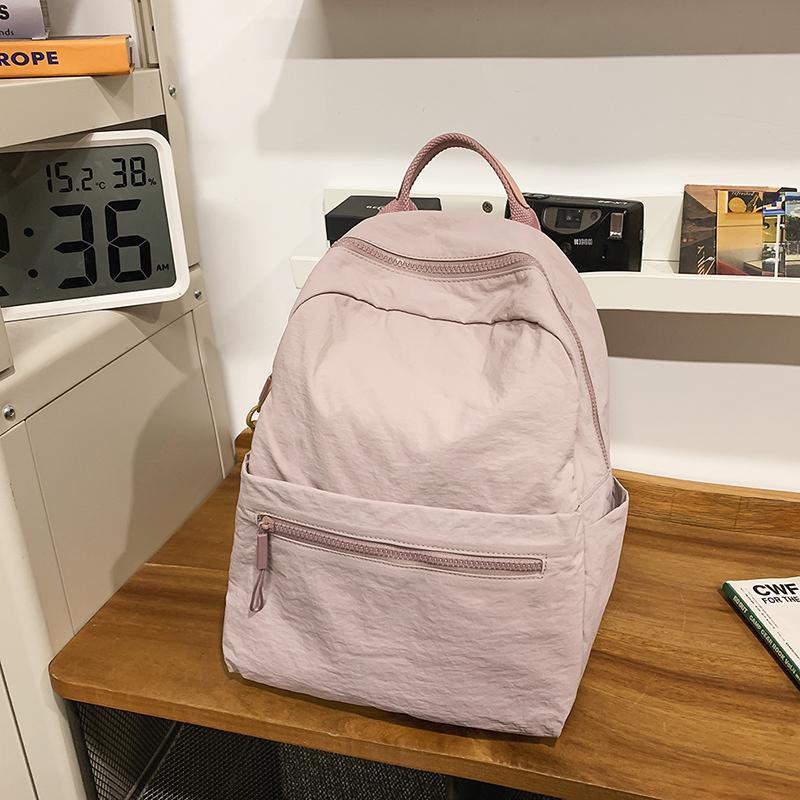 Školní batoh ve stylu college Dámský jednobarevný velkokapacitní batoh na dojíždění Pánský lehký batoh