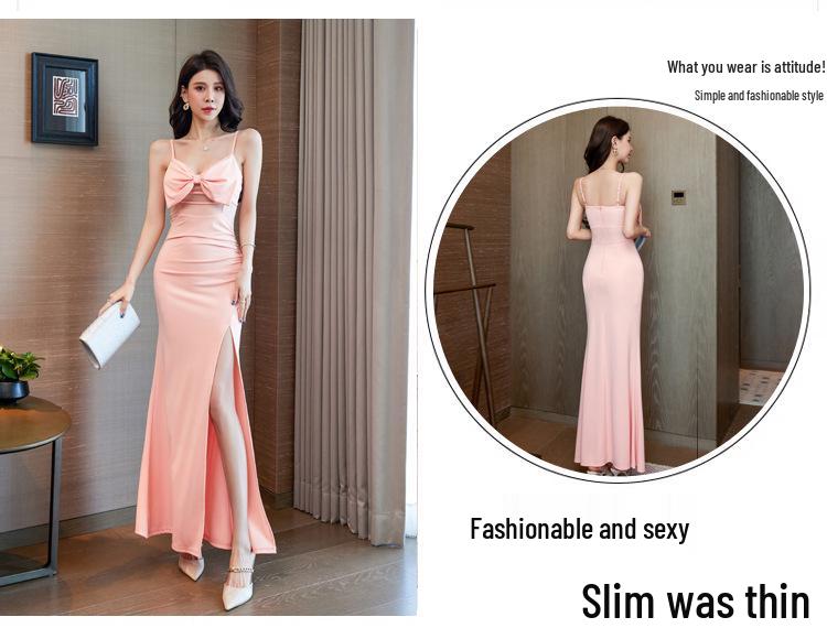 Elegant Women's Long Strappy Fishtail Evening Gown