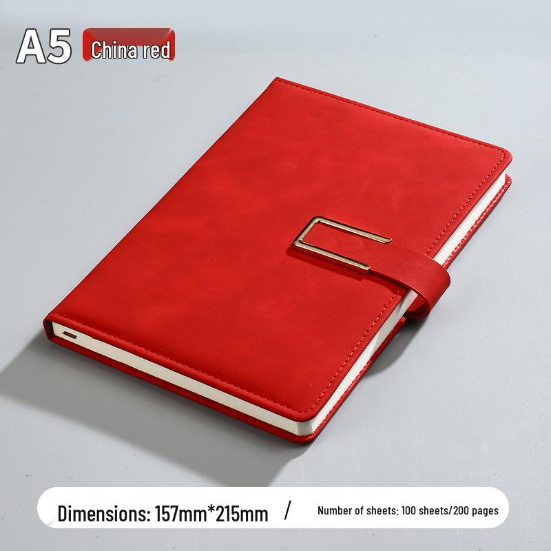 A5 Notepad Notebook Gift Set with U-Shaped Buckle, Leather Surface, Custom Logo for Business Meetings