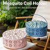 Iron Mosquito Coil Holder with Lid Fireproof and Heatproof Tray for Home Indoor Use Creative Incense Burner