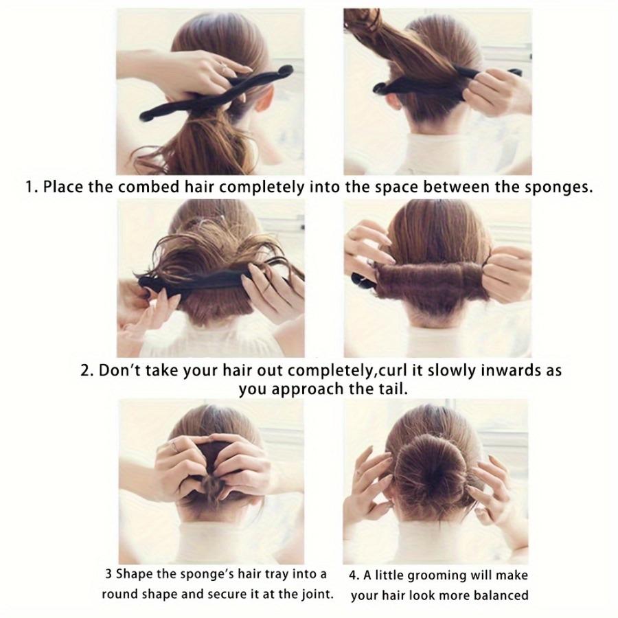 2pcs Creative Women'S Bohemian Hairstyle Design Set - (Choose from Two Styles) Magic Foam Sponge Donut Shaper, Ponytail Twist Tool, And Clip Additions
