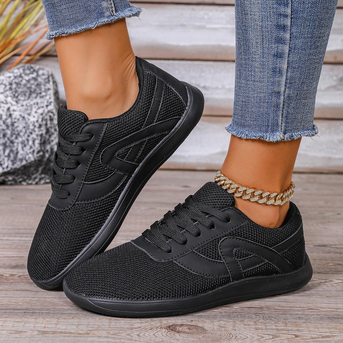 

Жіночі спортивні повсякденні сітчасті взуття для босоніжок - Дихаючі, Низькі, На шнурівці для широких і повних стоп 39 чорний