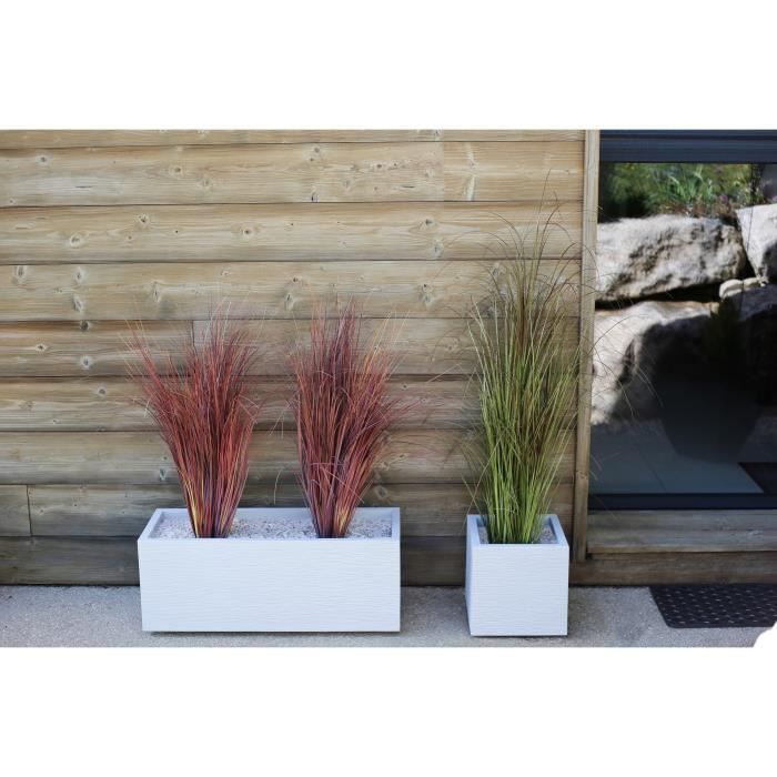Planter Box - EDA - Graphite Up - 57 L - Indoor/ Outdoor - Graphic Decor - 79.5 X 29.5 X H. 29,5 Cm - Limed White