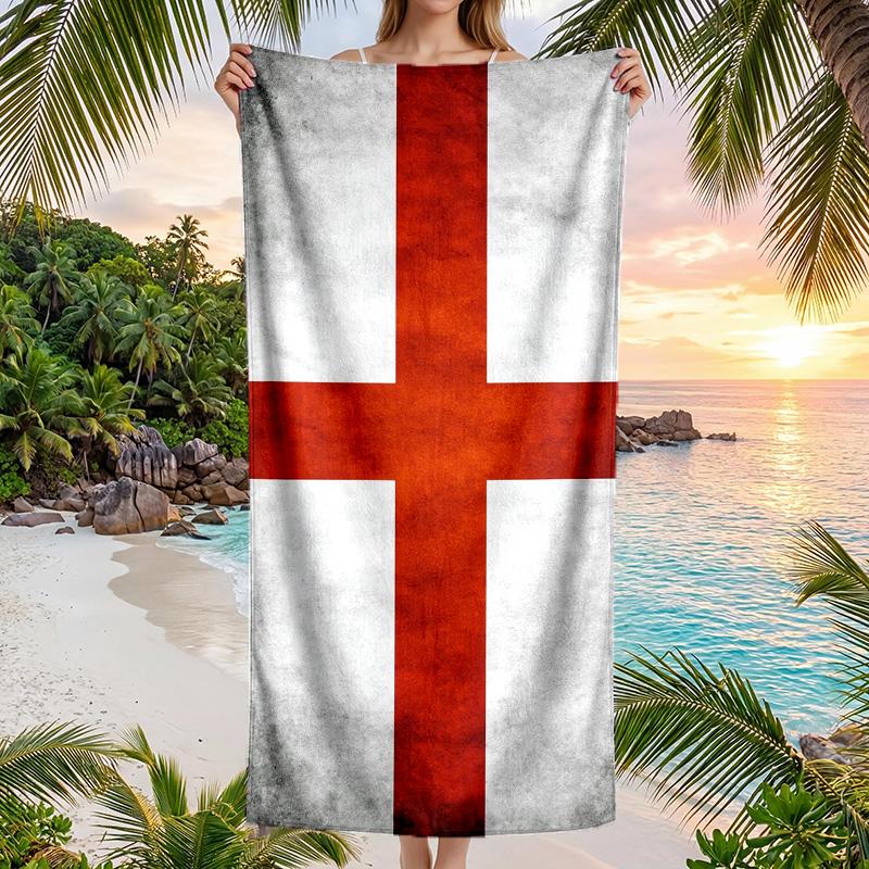 Englische Fußballnationalmannschaft Strandtuch Weiches Mikrofaser-Sommertuch Schnelltrocknendes Saugfähiges Handtuch für Strand Schwimmbad Reisen