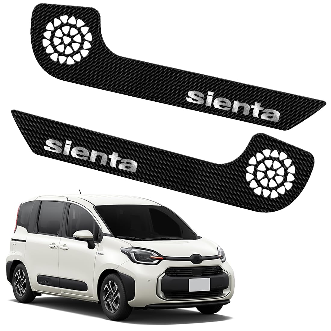 GOODGOODCAR Compatible with the New Sienta from August 2022 through August 2025 Carbon Fiber Pattern Interior Protector for Toyota Scratch Stain and чёрный