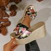 Fashion Wedges Women Shoes 2025 Summer New Shiny Big Butterfly Knot Women's Slipper Super High Heel 9CM Fashion Platform Slides