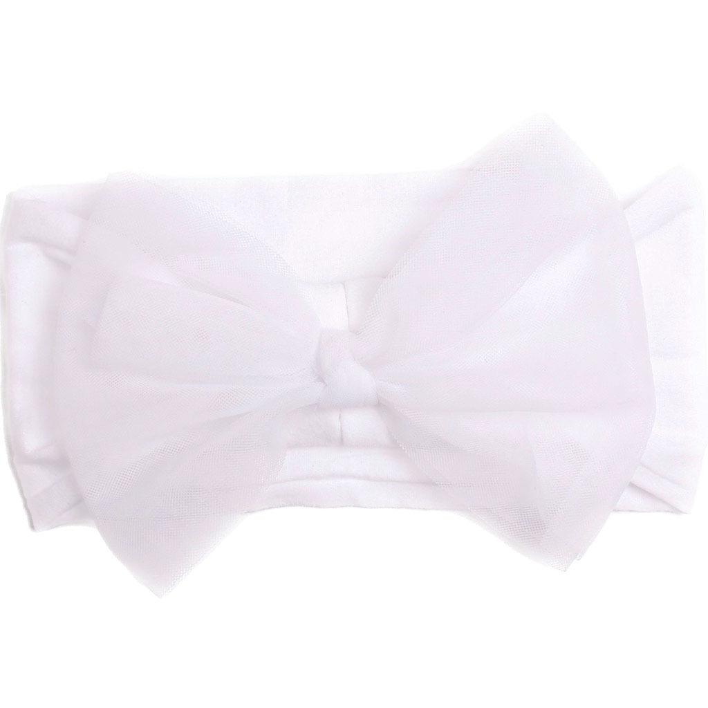 Baby Hair Accessories Headband Baby Newborn Mesh Bow Baby Girl Headband baise белый