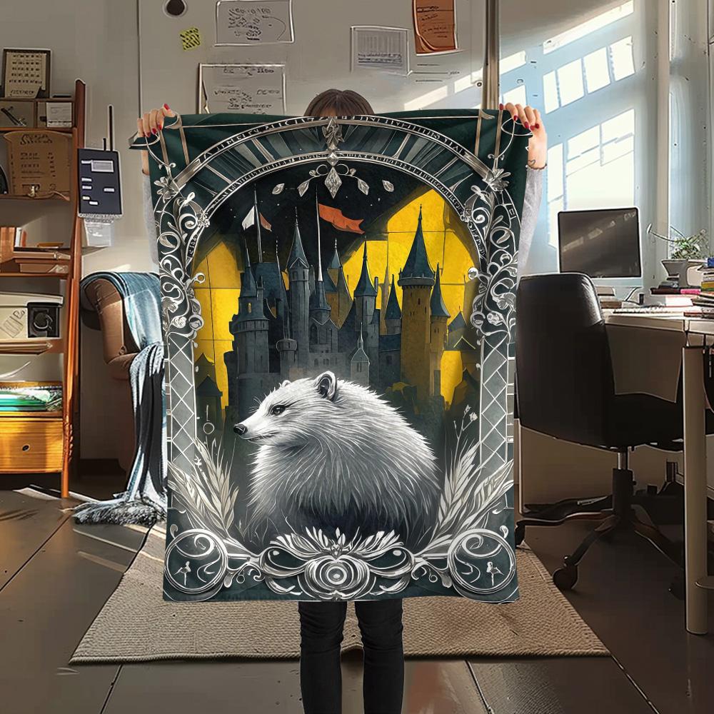 1PC Magic Academy Print FlAannel Blanket, High Quality Comfortable for All Seasons, Home Decor, Warmth and Comfort
