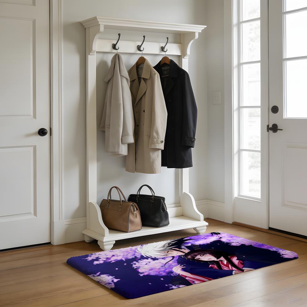 Fußmatte Weicher Flanellteppich Rutschfeste Saugfähige Matte für Badezimmer Schlafzimmer Heimdekoration N-Nurarihyon no Mago Anime