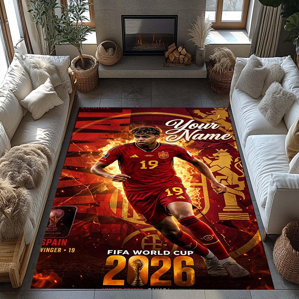 Lamin Yamal Customize Text Floor Rug Office Rug Perfect For Dining Room Study Room Outdoor Decorate Room Antislip Carpet Anime Office Decor