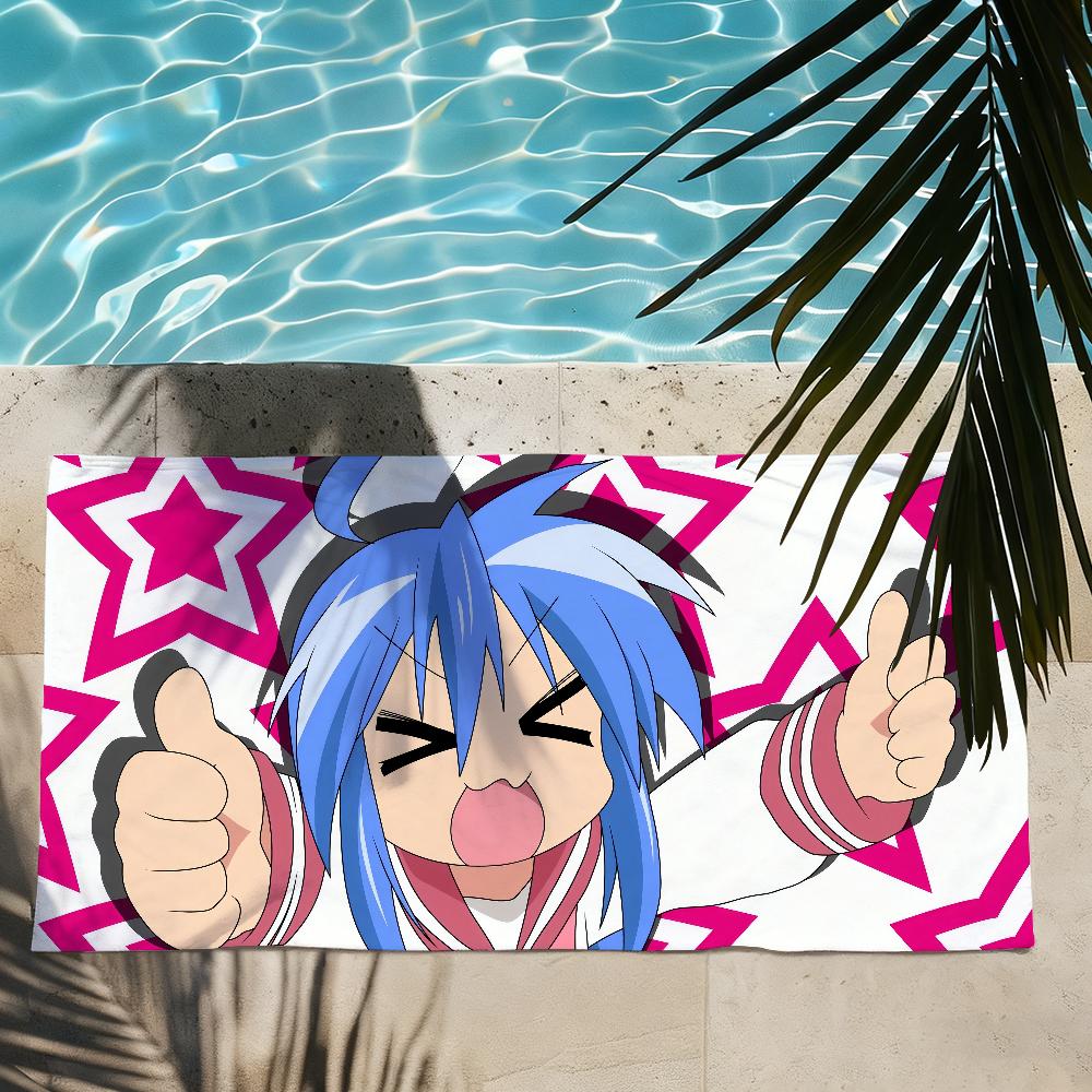 Cartoon L-Lucky S-Star Anime Towel Shower Sauna Travel Spa Quick Dry Gym Accessories Soft Large Beach Towels