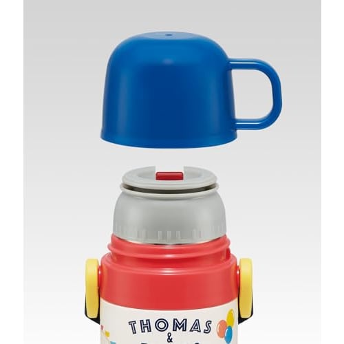Skater Children's Water Bottle, 2-Way, 470ml (Direct Drinking) or 430ml (Cup Drinking), Thomas the Tank Engine Design, Stainless Steel, Insulated, Lig