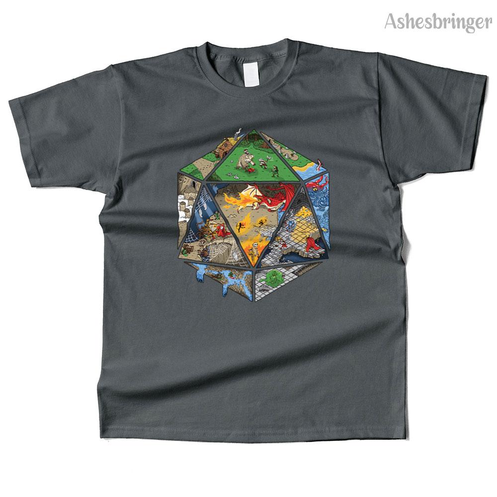 Mens Cotton Dungeons IN Dice Graphic T Shirt Street Casual Style Tee for Men and Women