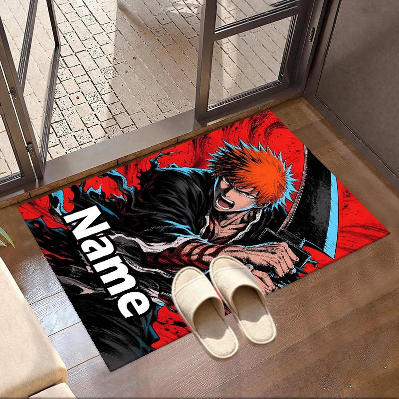 Custom Name Personalized BLEACH Print Carpet, Versatile Home Decor Rug, for Playroom, Apartment, Balcony, Entryway, Hallway Gift