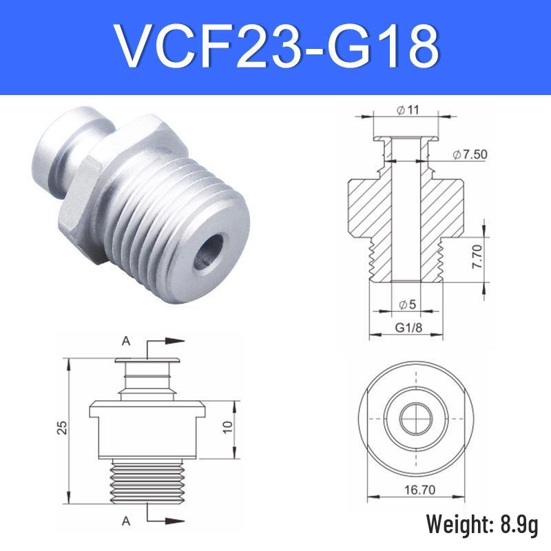 Vacuum Suction Cup Connector VM-G1 Threaded Barb Pneumatic Nozzle Adapter