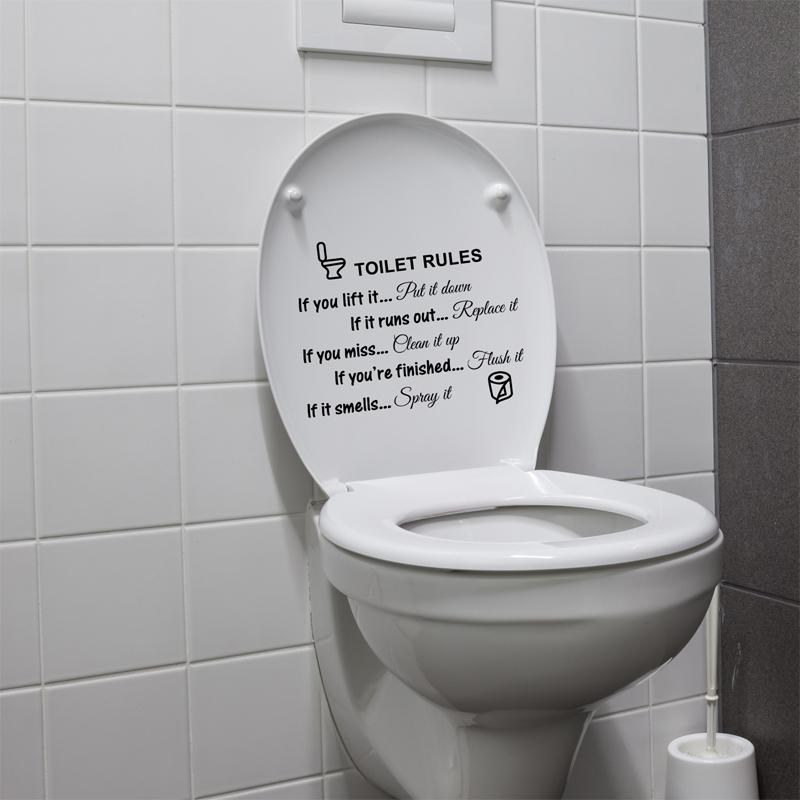 Toilet Rules Toilet Stickers Bathroom Bathroom Removable Home Decor Wall Stickers Home Decor Letter Stickers