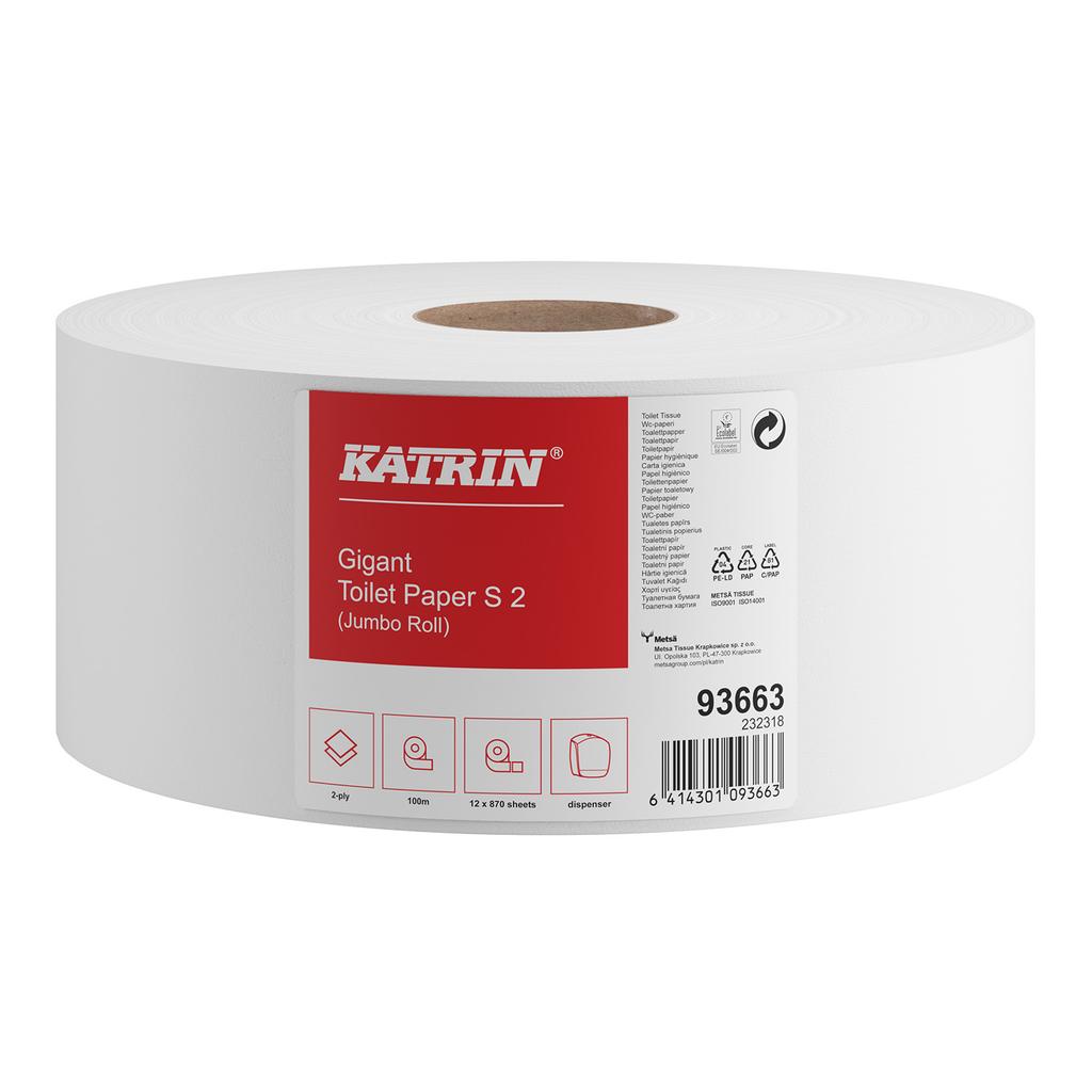 Katrin Papier Toaletowy Jumbo S 100 M, 2 Warstwowy