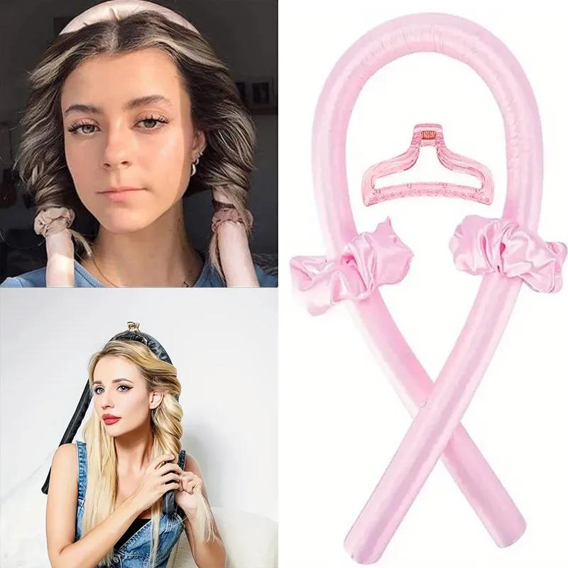 Sleep Styling, No Iron, No Injury, Hair Curling Stick, Foam Stick, Hair Clip, 4-piece Hair Loop, Fluffy Big Wave Hair Curler