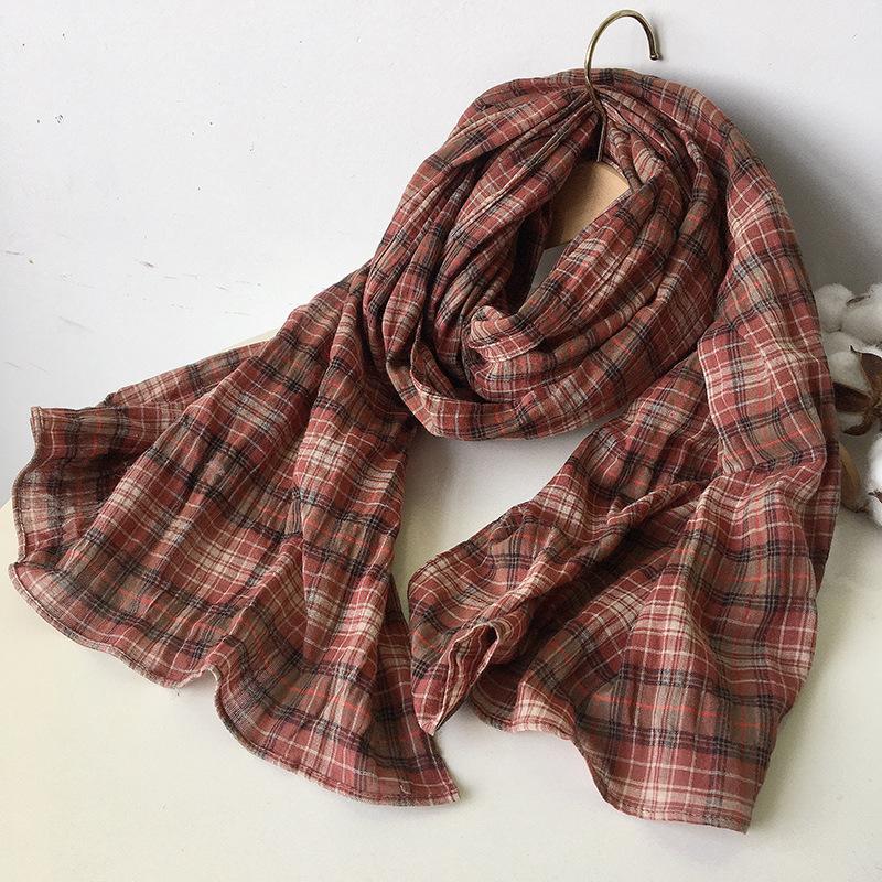 Autumn and Winter Cotton Classic Fashionable Plaid Unisex Scarf Couple Scarves
