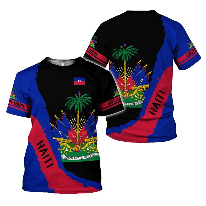 Fashion Haiti Flag T Shirt For Men Women 3D Printed Haitians Pride T-shirt Summer Short Sleeves Tops Crew Neck Tee Shirts
