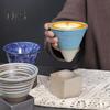 Hrnek na kávu s nálevkou 200 ml ze surové keramiky se základnou odolný vůči teplu Ručně vyráběný čaj Latte Cappuccino v japonském stylu Espresso zúžený hrnek dárek k narozeninám