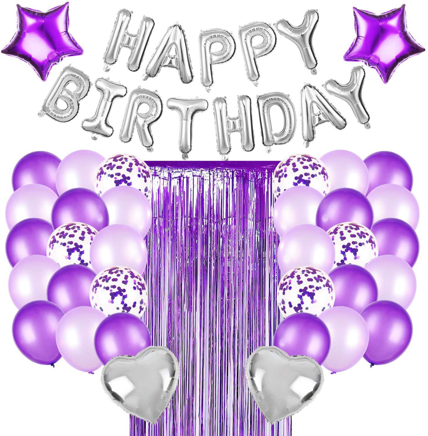 

Party Decorations, Purple Rain Curtain Balloon Set, Birthday Atmosphere Decoration Purple rain curtain birthday set