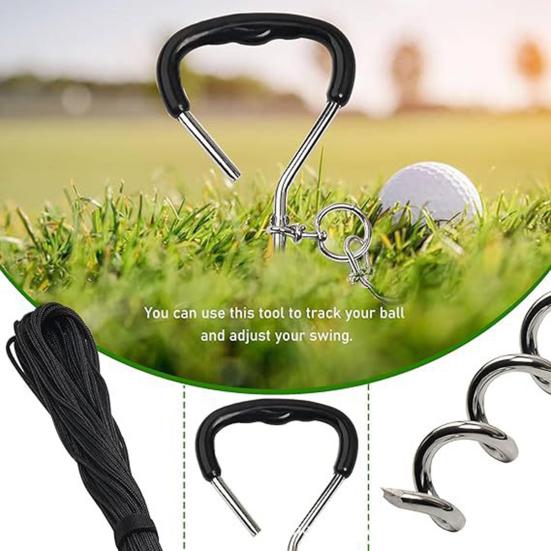 Golf Training Tools for Drivers Irons Golf Swing Training Aid 50ft Rope of Ball Flight Feedback for Beginners to Practice Swing in Backyard