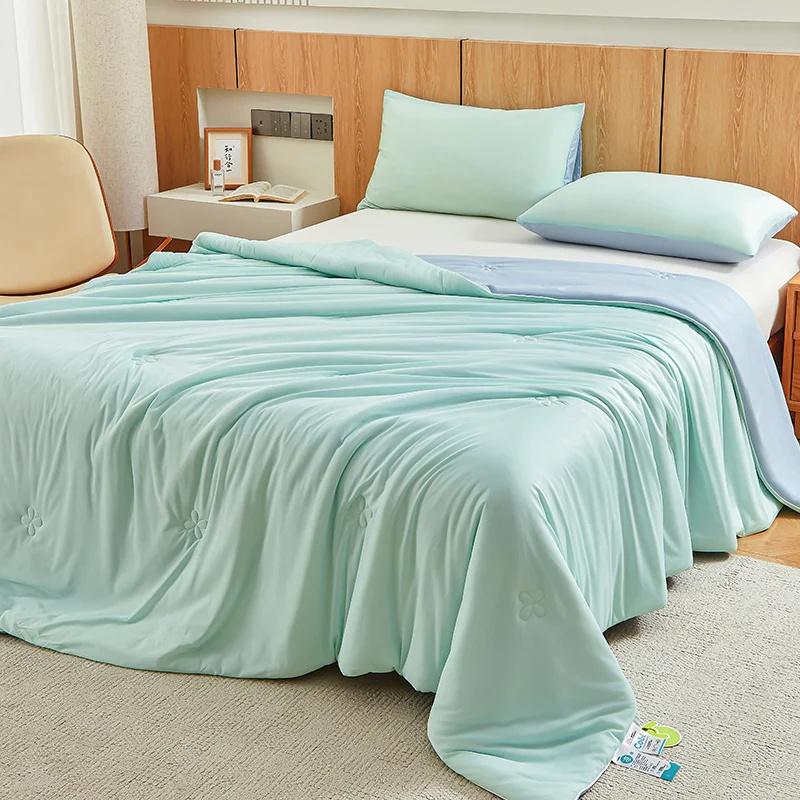 2026 Air Condition Comforter for Summer Pure Color Ice Silk Cooling Blanket Lightweight and Smooth Summer Cold Quilt Cooling Blanket for Bed