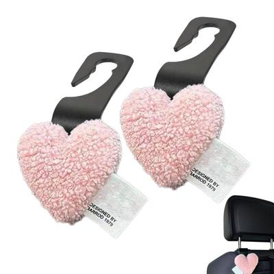 Car Seat Hooks For Headrest Heart Shape Cartoon Headrest Hooks 2PCS Space Saving Backseat Hanger Cute Storage Hanger For Tote