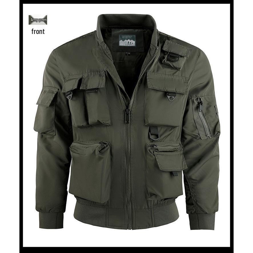 

Чоловіча водонепроникна куртка-бомбер з багатьма кишенями - Європейський та американський стиль 8809 3XL (EU XL) зелений