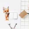 Cute Cartoon Fox Switch Sticker Self-Adhesive Removable for Living Room Bedroom Socket Home Decor Wall Art