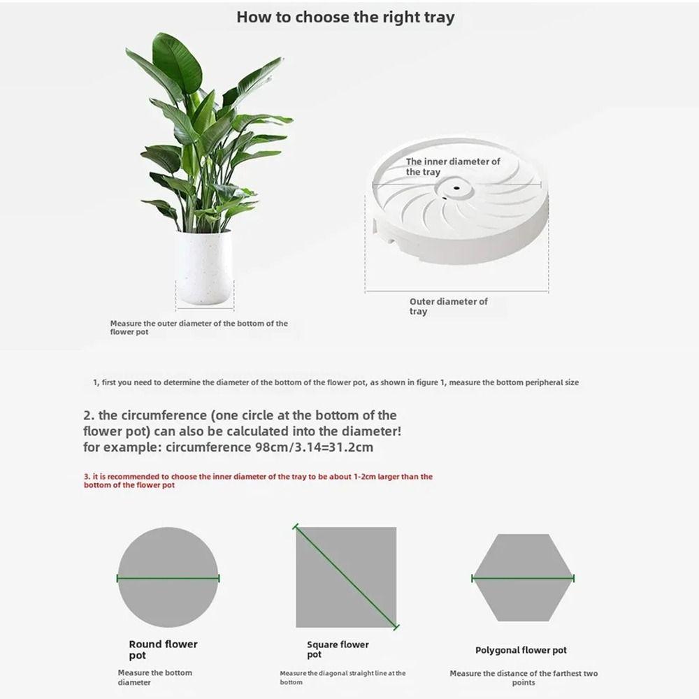 Round Plant Roller Base 4 Thicken Wheels Silent Rolling Flower Pot Tray High Load Bearing with Drainage Tray Flower Pot Mover