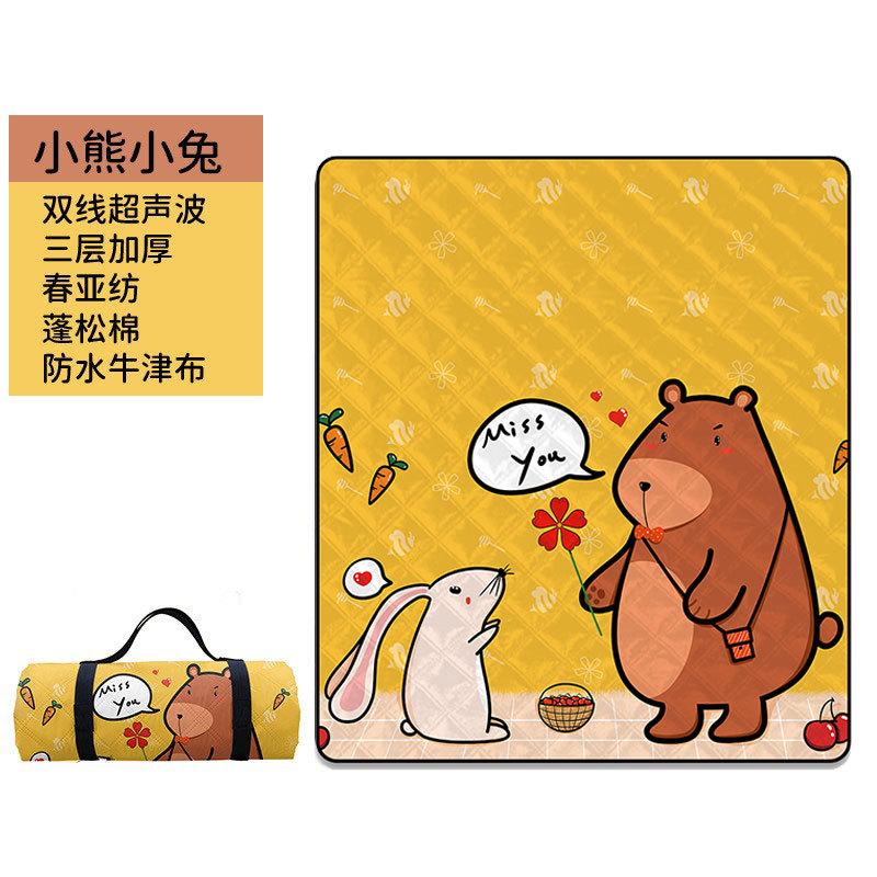 Ultrasonic Picnic Mat Thickened Camping Floor Mat Portable Beach Camping Mat Waterproof Outdoor Outing Cartoon Moisture-proof Mat
