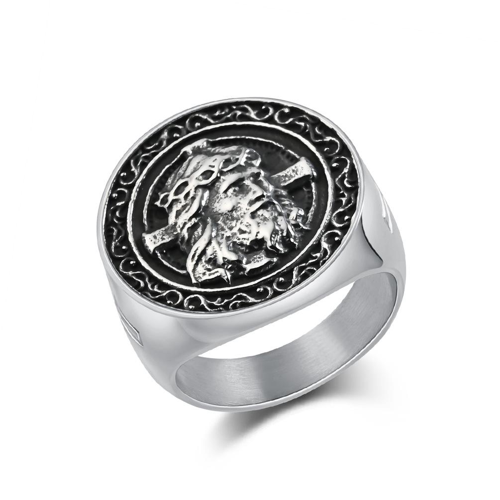 

Винтажное кольцо-крест, классическое мужское украшение из нержавеющей стали в стиле хип-хоп, золотого цвета, цвет нестойкий, панк-ювелирные аксессуары 13#