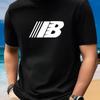 Herren-T-Shirt – Atmungsaktives Sport-T-Shirt Lässiges Kurzarm Feuchtigkeitsableitendes Oberteil Stilvolles Gestreiftes B-Buchstaben-Grafik-Trainingsshirt