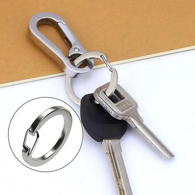 1 Set Stainless Steel Key Rings Carabiner Keychain Clip Spring Opening Ring Quick Release Car Key Chain Rings Small/Large Carabiner Hook Ring