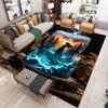 Fantasy Character Carpet Mat Mystical Landscape Dark Art Style Living Room Rug with Vibrant Sunset Torch Light Home Decoration