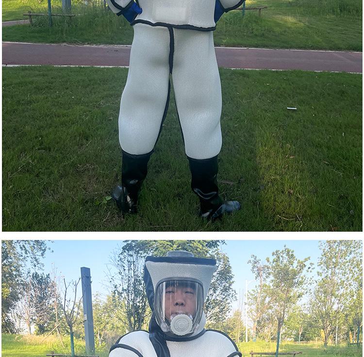 3D Breathable Wasp Protection Suit with Full Body Enclosed Mask for Hornet Safety