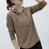 Autumn New Hoodie Women's Long-sleeved Sleeves Hooded Base Shirt Mother's Casual Loose Top Large Size T-shirt Women