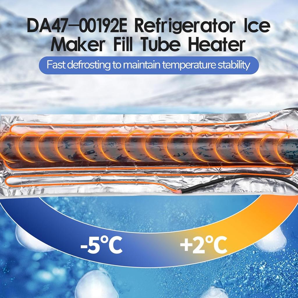 DA47-00192E Heater-Water Pipe Compatible with Samsung Refrigerator ice Maker. DA47-00192E Refrigerator Ice Maker Fill Tube Heater Replacement Parts