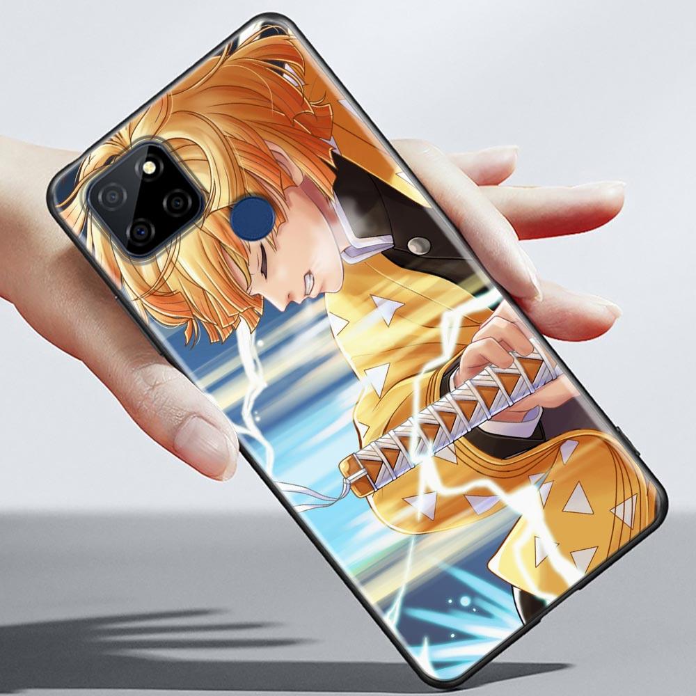 Demon Slayer Japan Anime Fashion Phone Case For OPPO Realme 5 6 7 7i 8 8i 9 9i V25 F9 F17 F19 5G 4G Pro Narzo Speed Black Cover