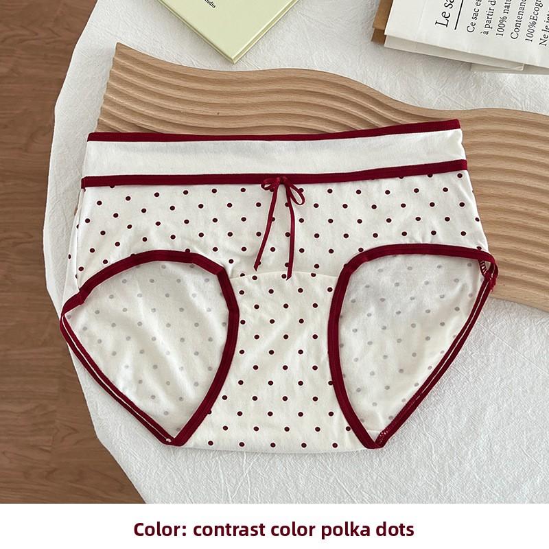Ladies Spring and Autumn Wedding Celebration This Year Red Pure Cotton 10A Antibacterial Breathable Mid Waist Briefs