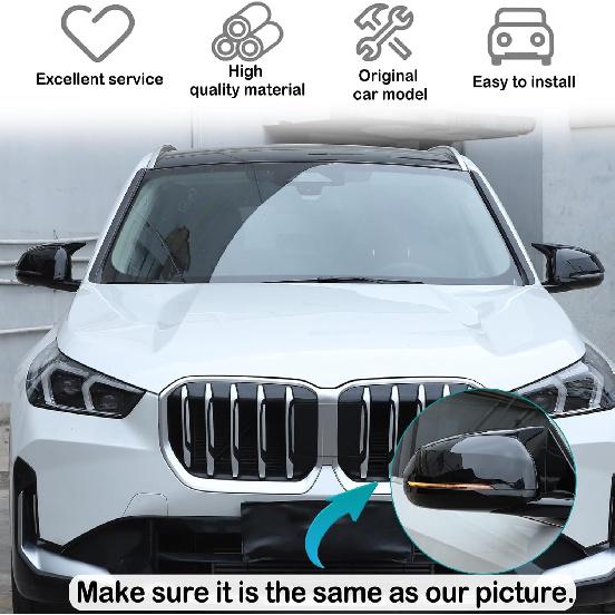 Car Door Side Mirror Cover Trim Compatible with BMW X1 U11 2023 2024,Outside Door Mirror Cover Trim, Car Exterior Rear View Mirror Covers Cap