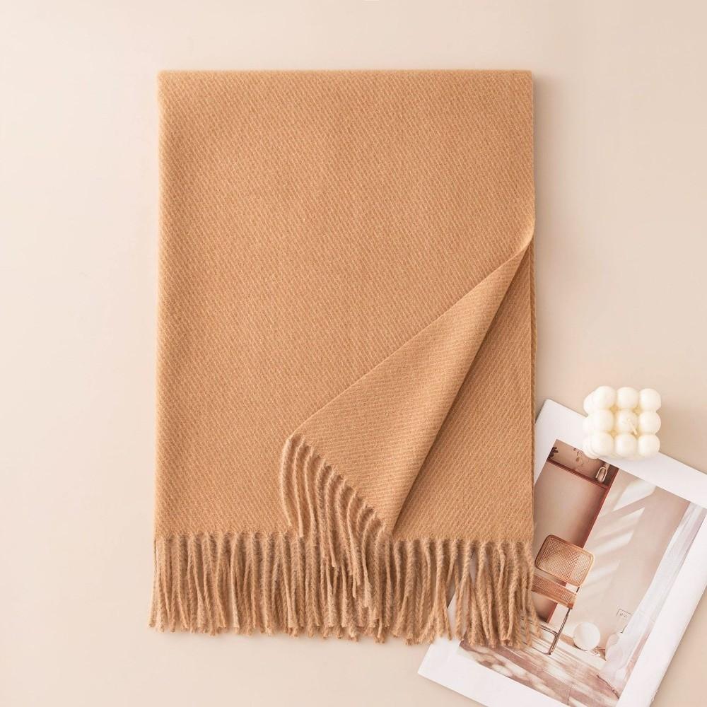 200x70cm Fringe Scarf Fringe Trim Neck Scarf New Long Scarf Daily Outfits верблюд