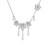 2026 Meaningful Bridal Wedding Jewelry Sterling Silver 925 Brushed & Polished Finish Moissanite Water Drop Flower Charm Necklace
