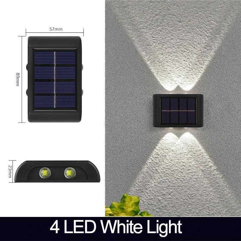 LED Solar Lights Wall Lamp Waterproof Outdoor UP and Down Lighting Solar Powered Lamps Garden Fence Yard Decoration Sunlight