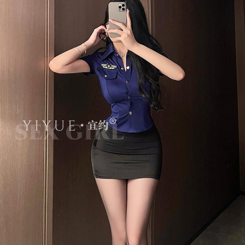 Sex lingerie sexy cosplay policewoman hot pure desire hip wrap free uniform temptation suit 8181