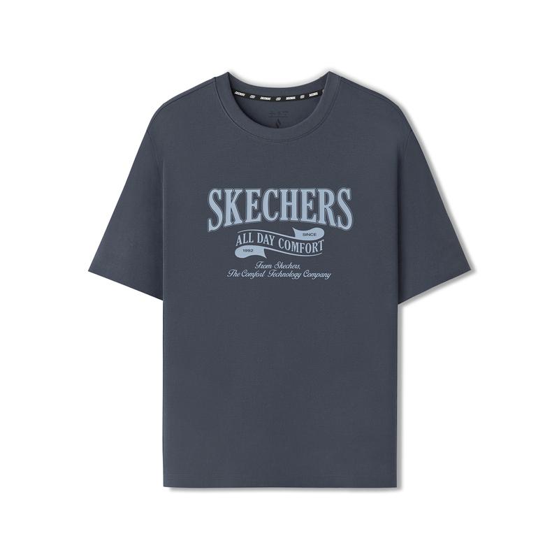 Skechers Solid Color Breathable Moisture-Wicking Knit Pullover T-Shirt Unisex tops L226U073-026R M