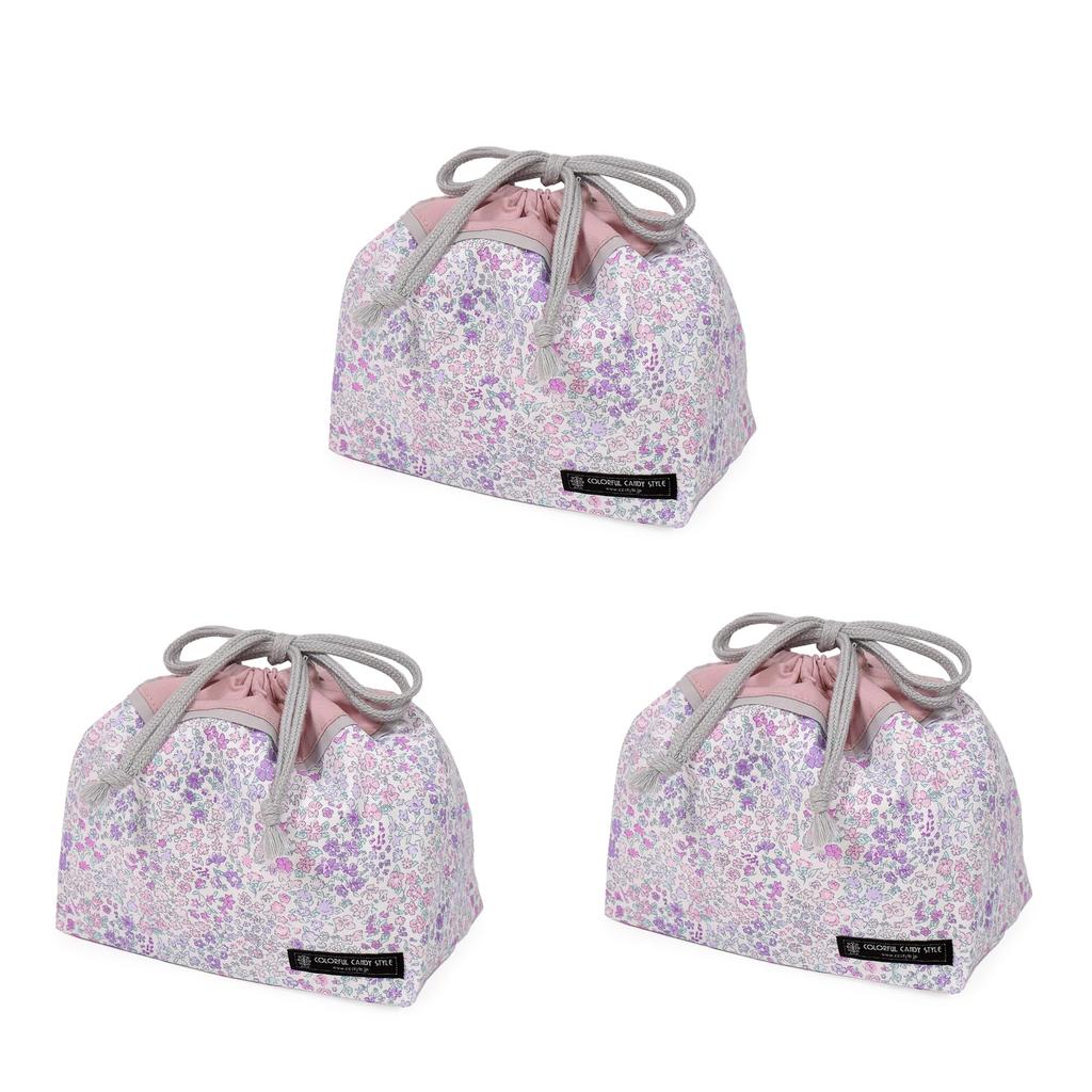 COLORFUL CANDY STYLE Drawstring Lunch Bags with Name Floral Set of Cute for Lunch Drawstring Lunch Lunch Lunch Kindergarten Lunch Toddler Lunch
